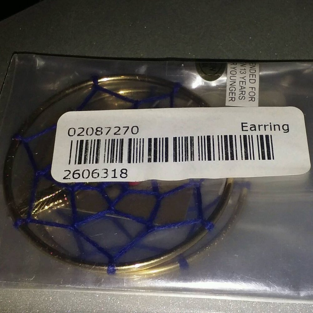 5pc LOT: DISNEY COUTURE POCAHONTAS 14KT GP DREAM CATCHER HOOP EARRINGS**NEW! - Picture 9 of 9